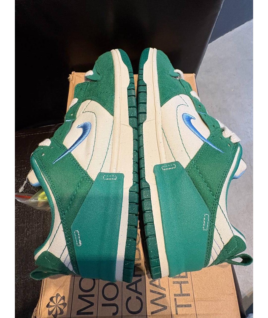 NIKE Зеленые замшевые низкие кроссовки / кеды, фото 5