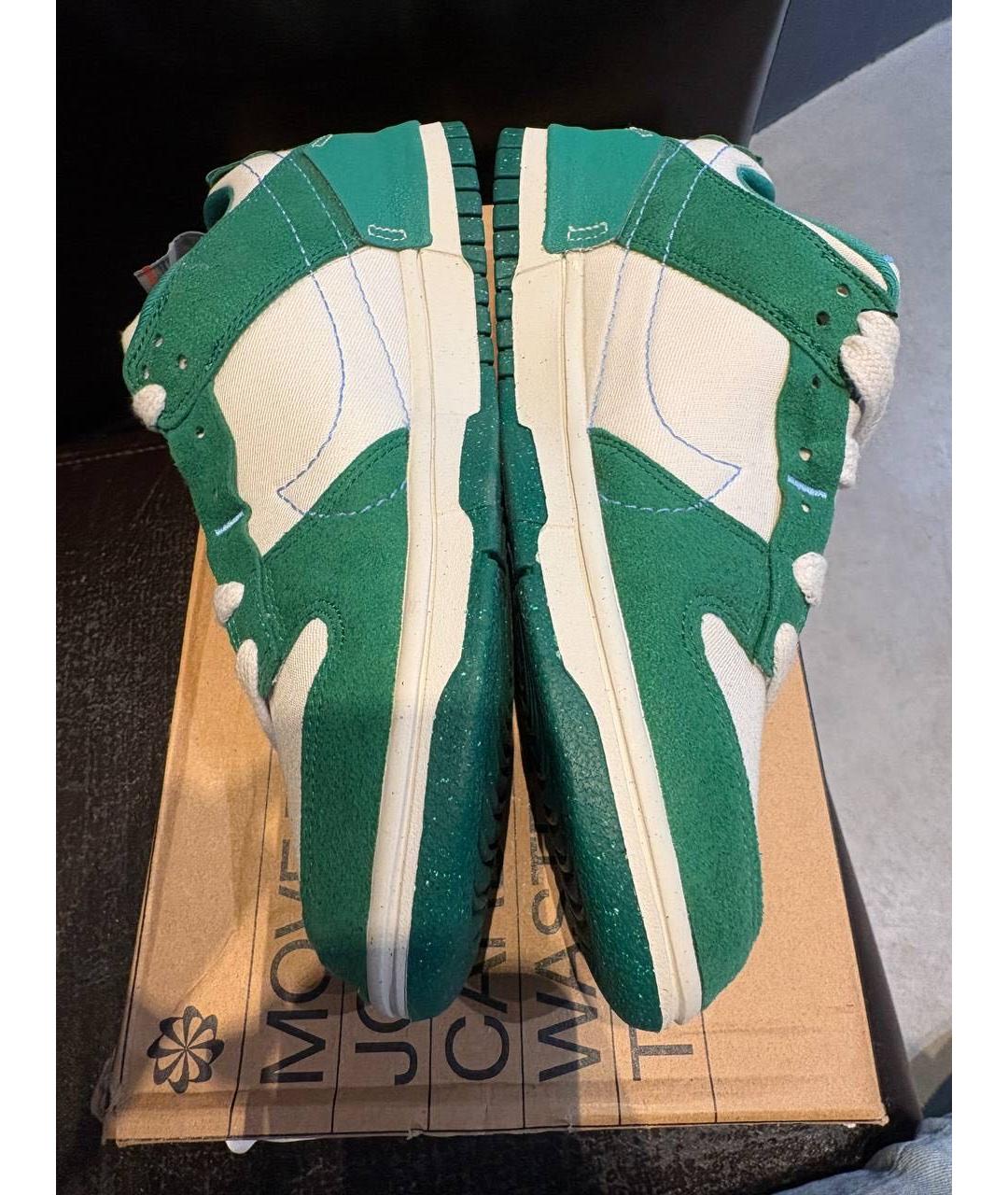 NIKE Зеленые замшевые низкие кроссовки / кеды, фото 3