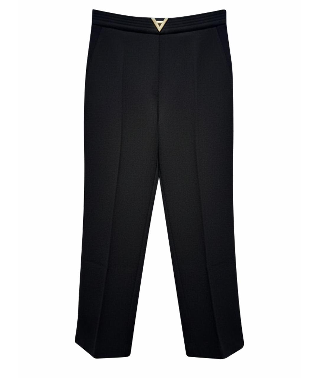 VALENTINO Черные шерстяные прямые брюки, фото 1