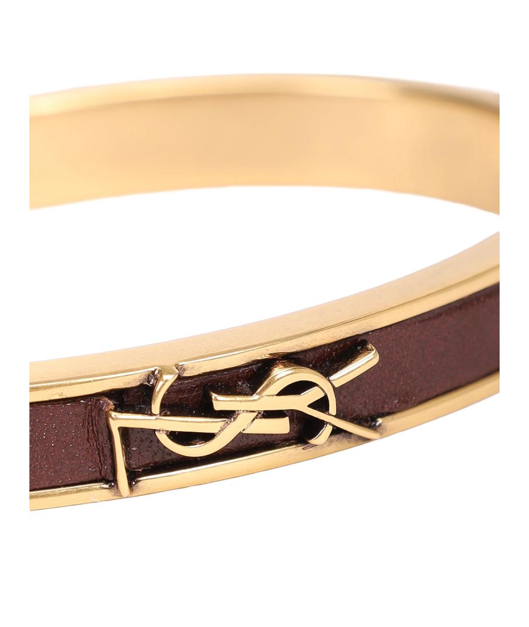 SAINT LAURENT Золотой латунный браслет, фото 3