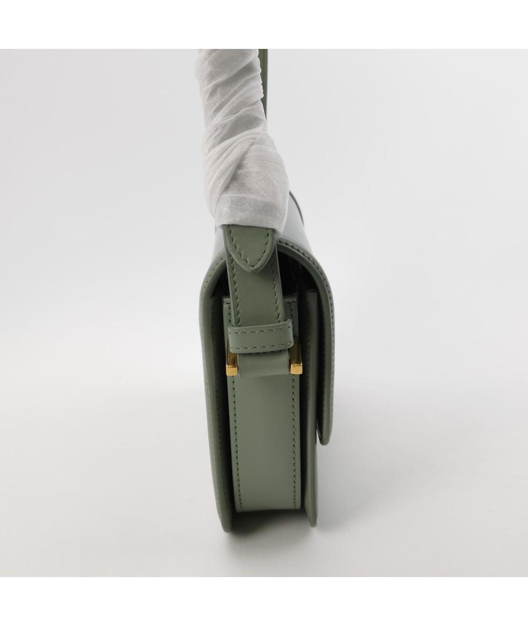 SAINT LAURENT Салатовая кожаная сумка через плечо, фото 2