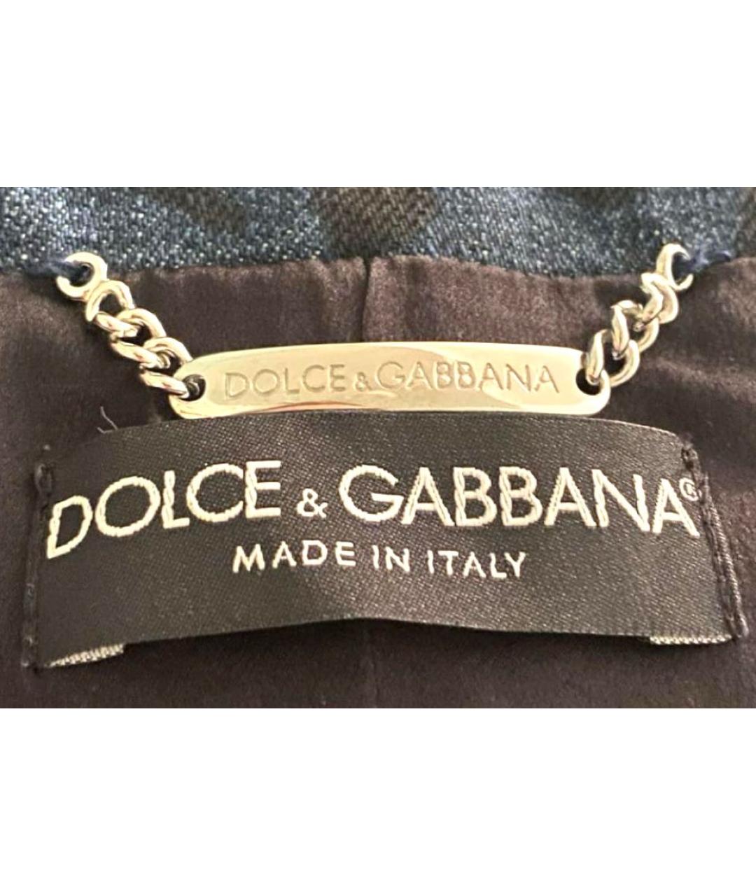 DOLCE&GABBANA Синий хлопковый жакет/пиджак, фото 3
