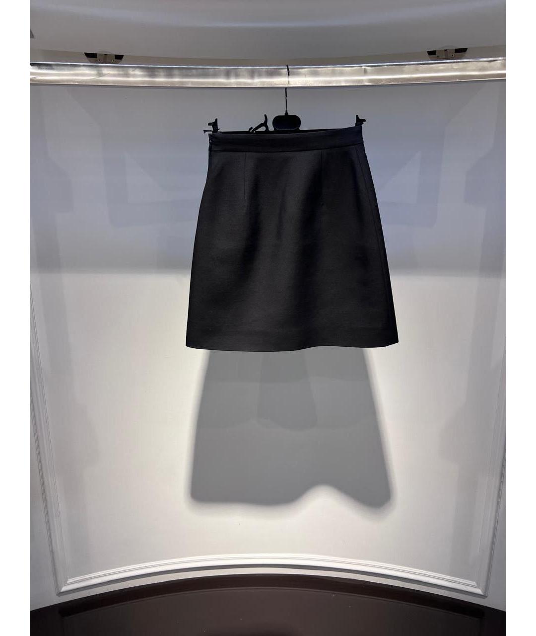 VALENTINO Черная шелковая юбка мини, фото 2