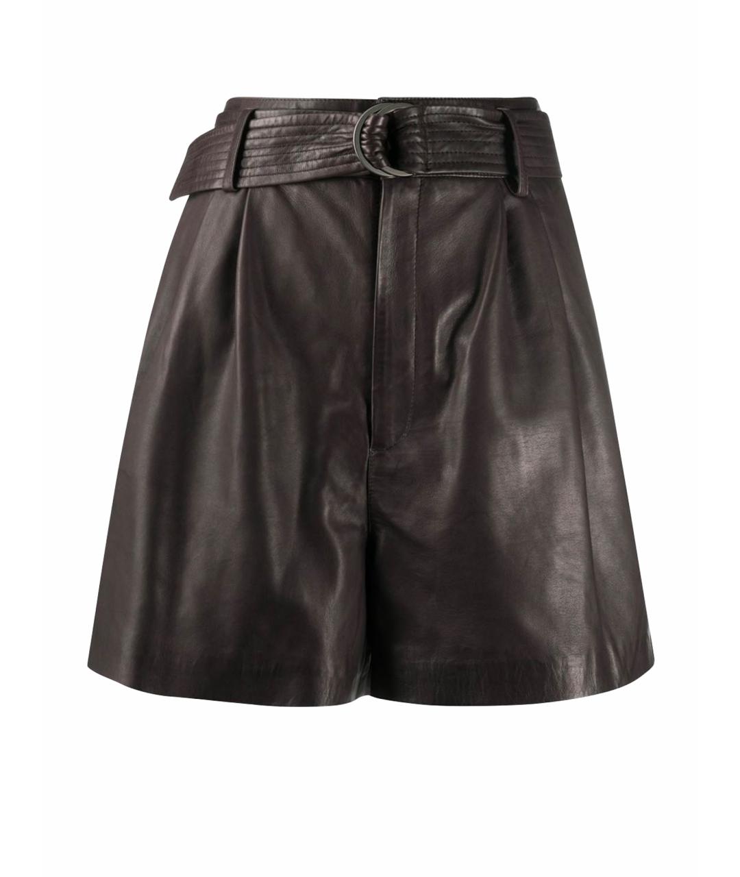 P.A.R.O.S.H. Коричневые кожаные шорты, фото 1