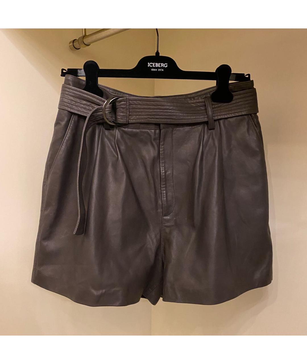 P.A.R.O.S.H. Коричневые кожаные шорты, фото 6