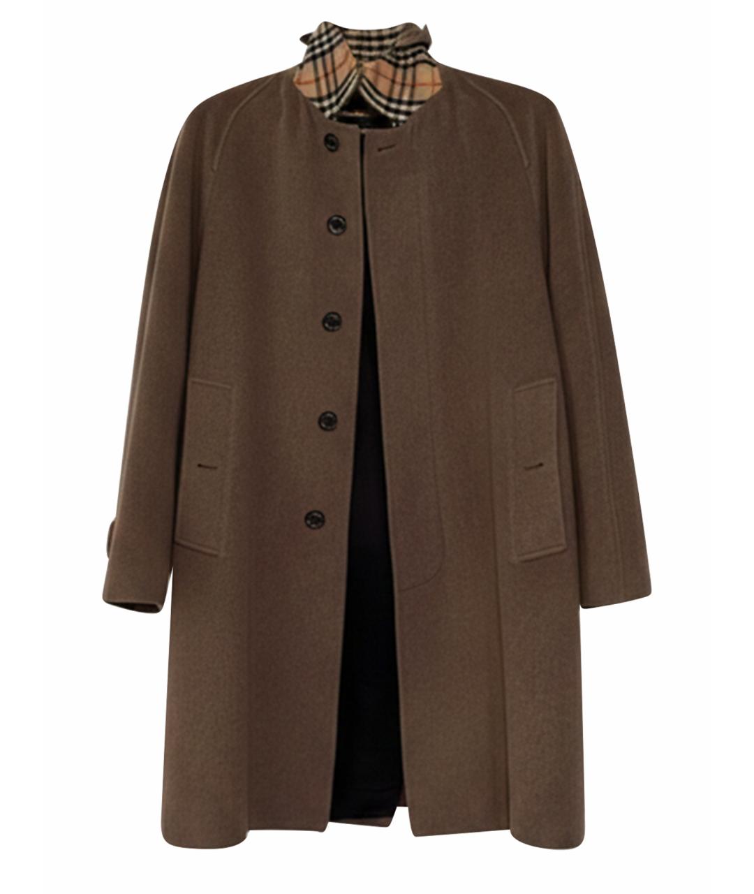 BURBERRY Хаки кашемировое пальто, фото 1