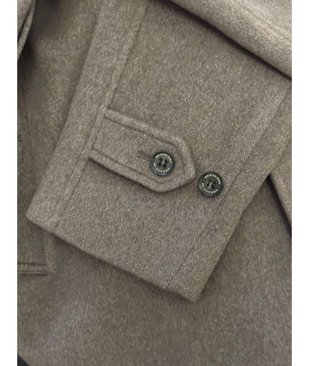 BURBERRY Хаки кашемировое пальто, фото 7