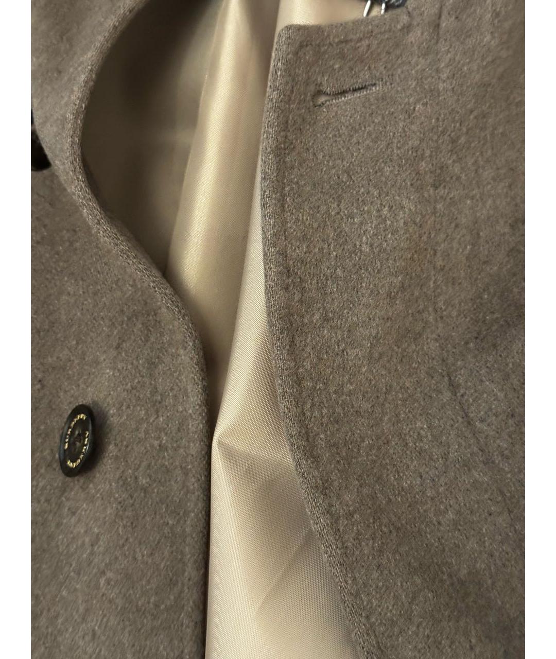 BURBERRY Хаки кашемировое пальто, фото 5