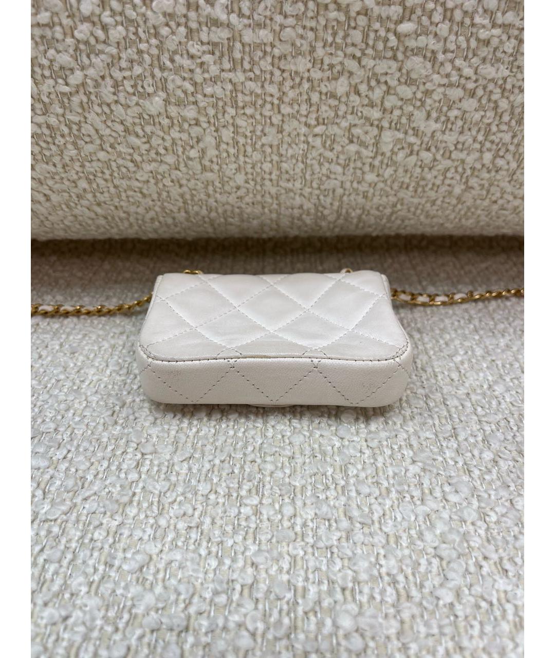 CHANEL Белая кожаная поясная сумка, фото 8