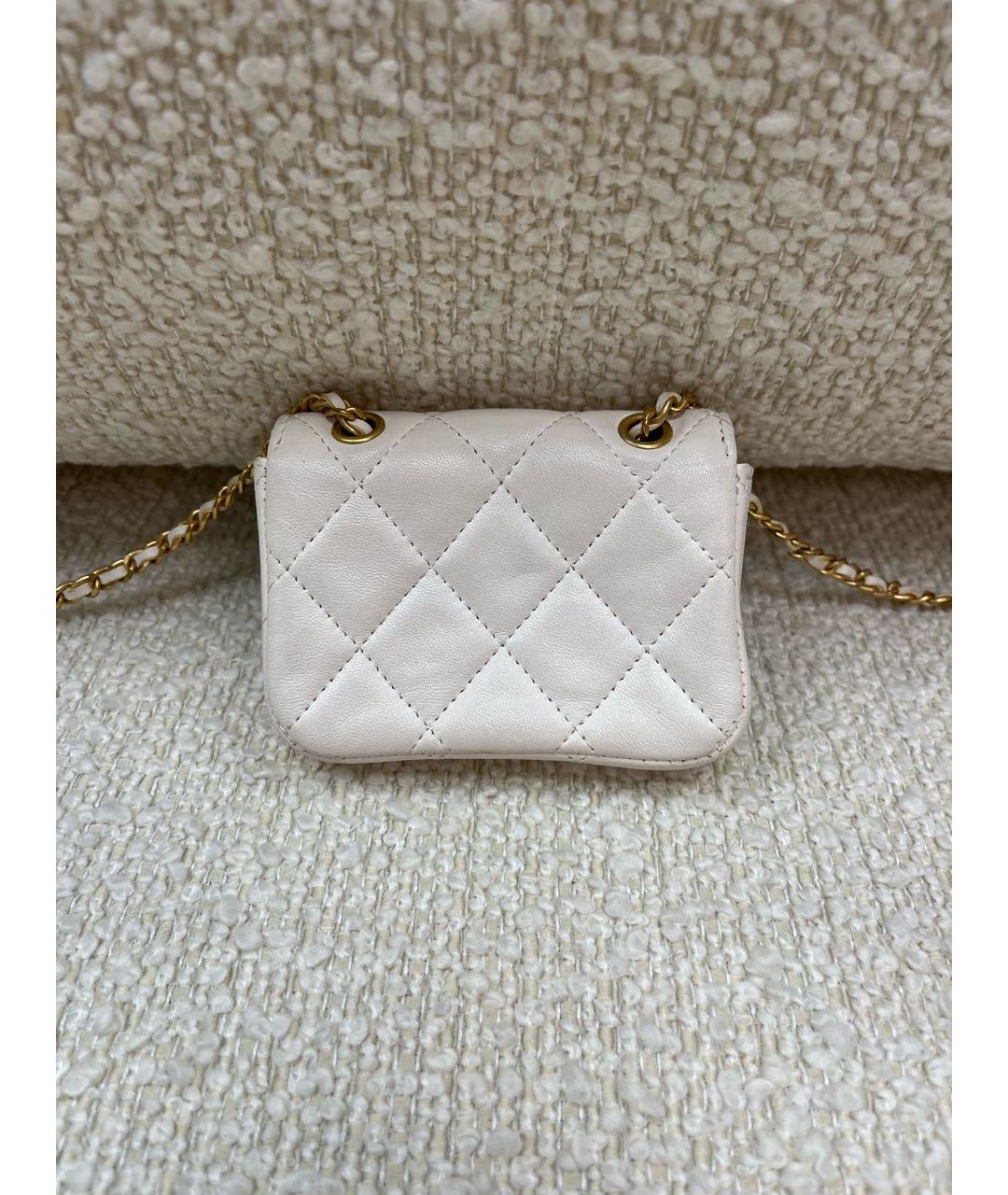 CHANEL Белая кожаная поясная сумка, фото 3