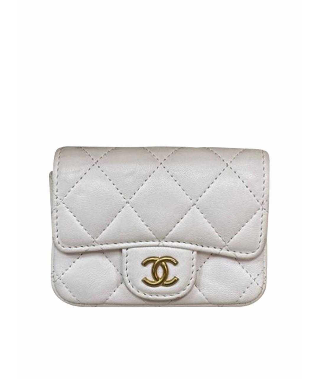 CHANEL Белая кожаная поясная сумка, фото 1