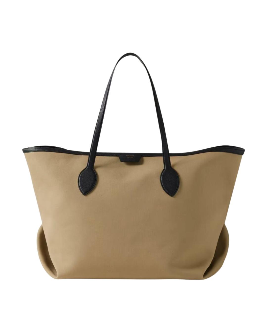 KHAITE Бежевая тканевая сумка тоут, фото 1