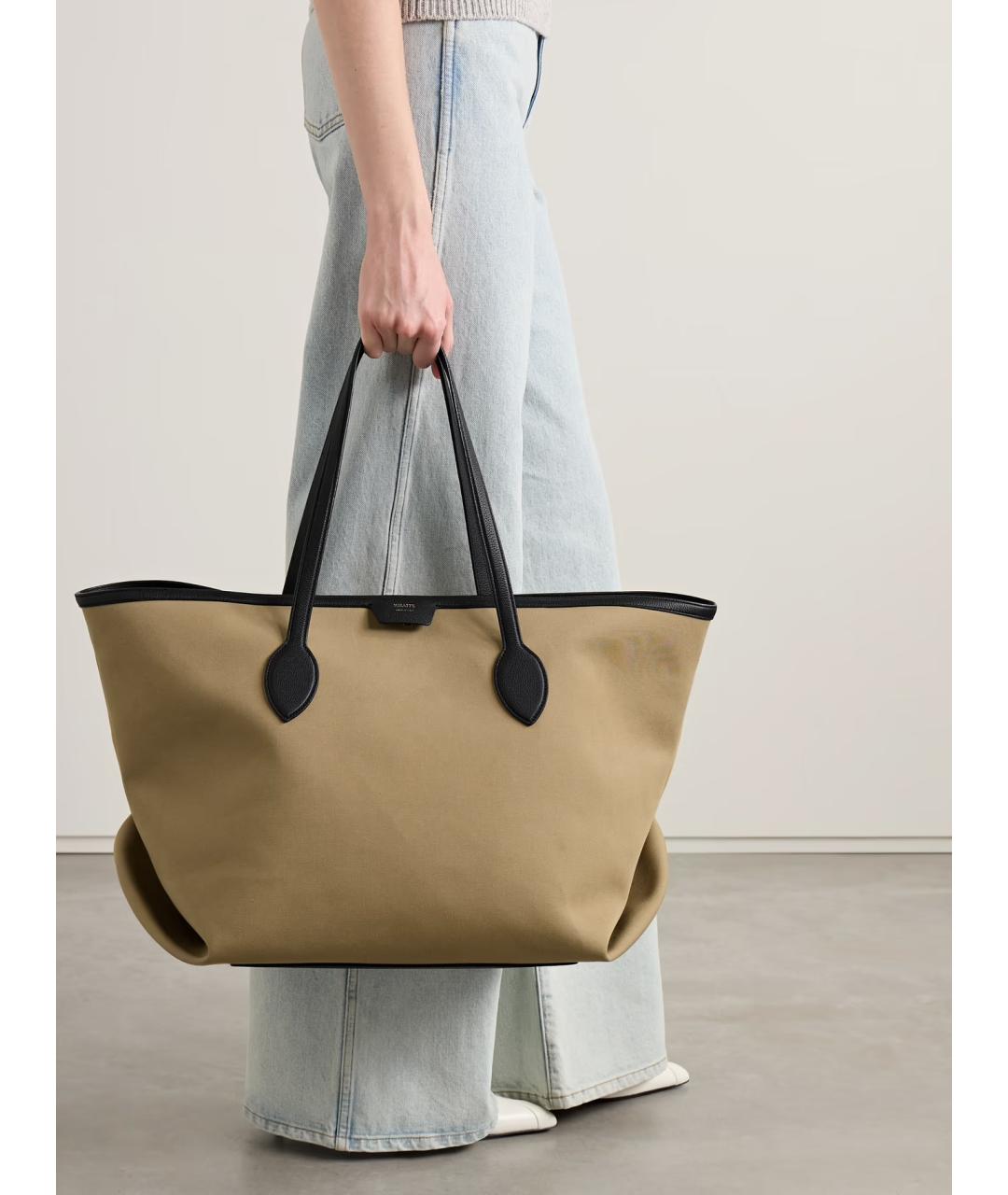 KHAITE Бежевая тканевая сумка тоут, фото 2
