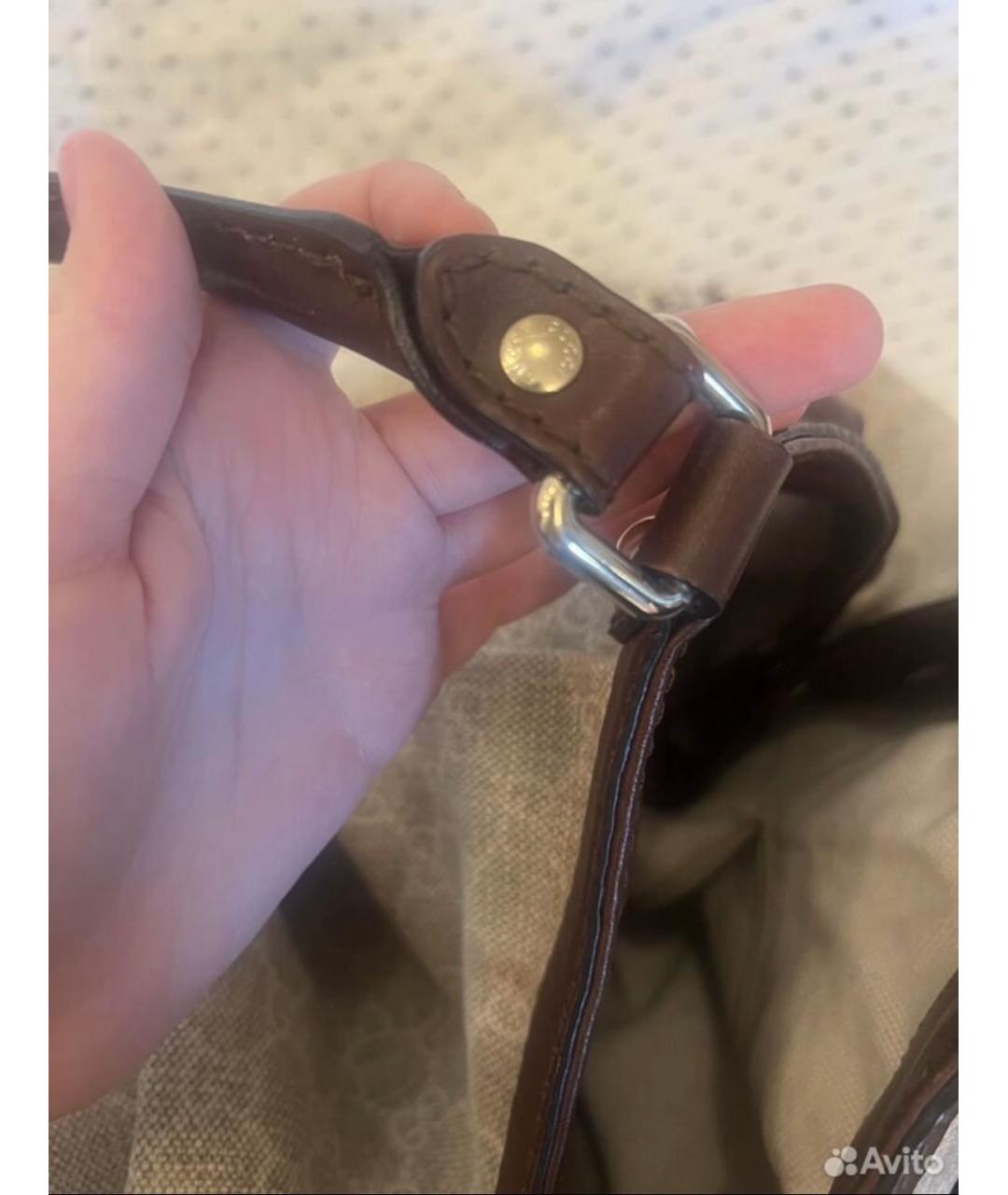 GUCCI Бежевая хлопковая сумка тоут, фото 5