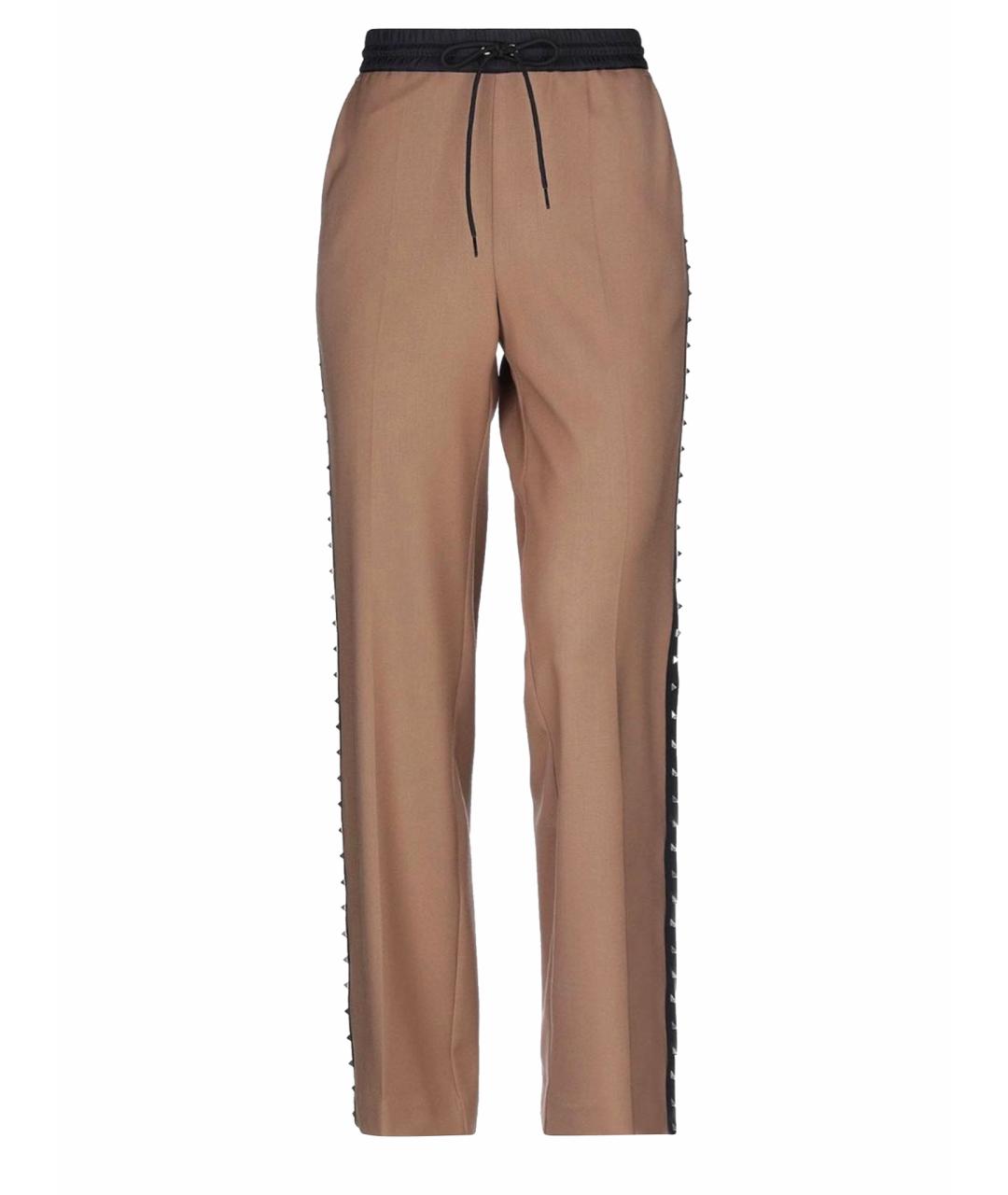 P.A.R.O.S.H. Коричневые шерстяные прямые брюки, фото 1