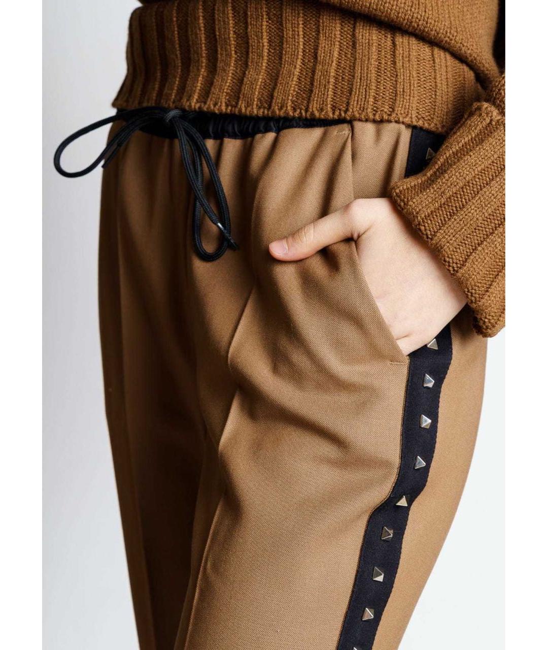 P.A.R.O.S.H. Коричневые шерстяные прямые брюки, фото 6