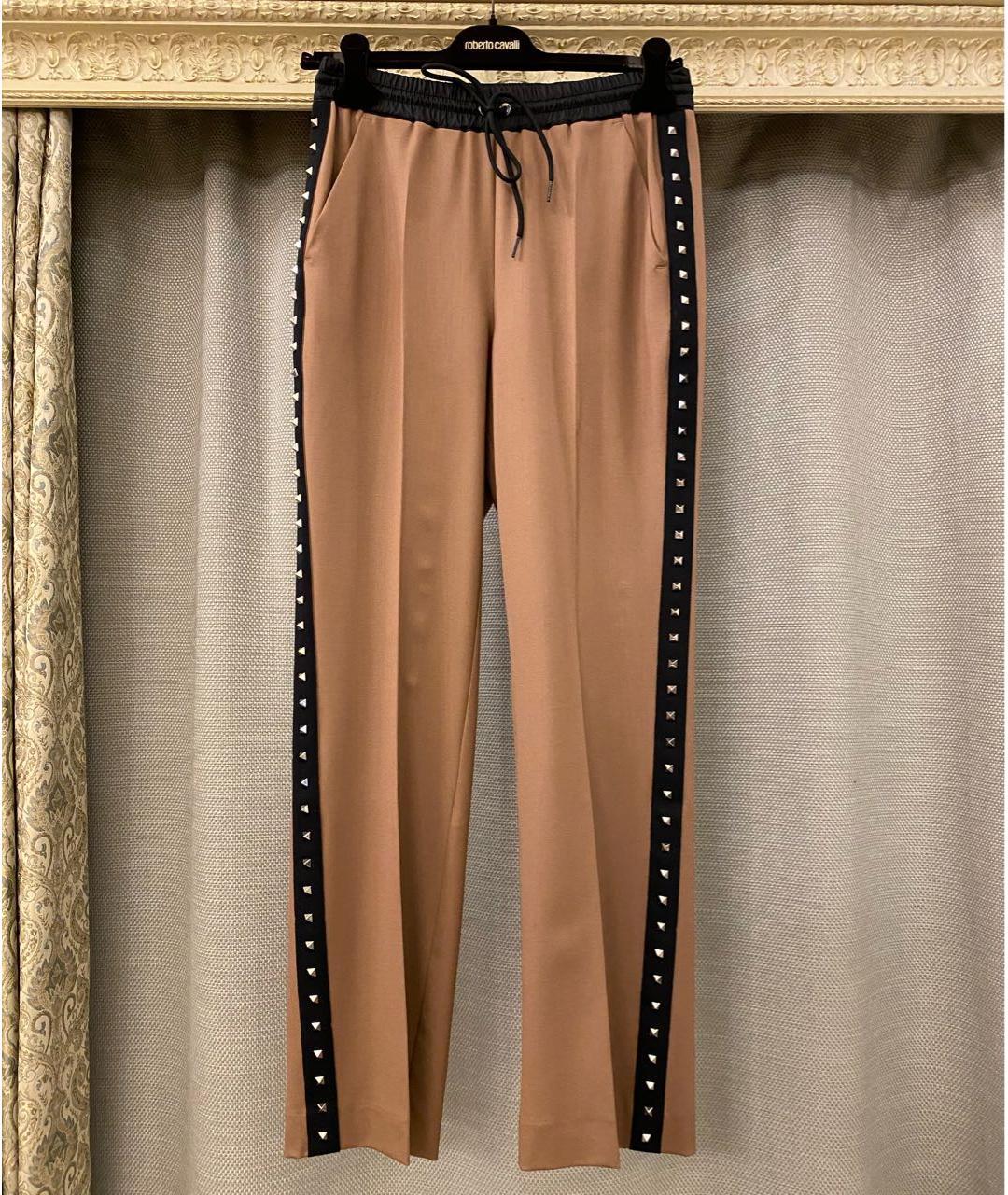 P.A.R.O.S.H. Коричневые шерстяные прямые брюки, фото 7