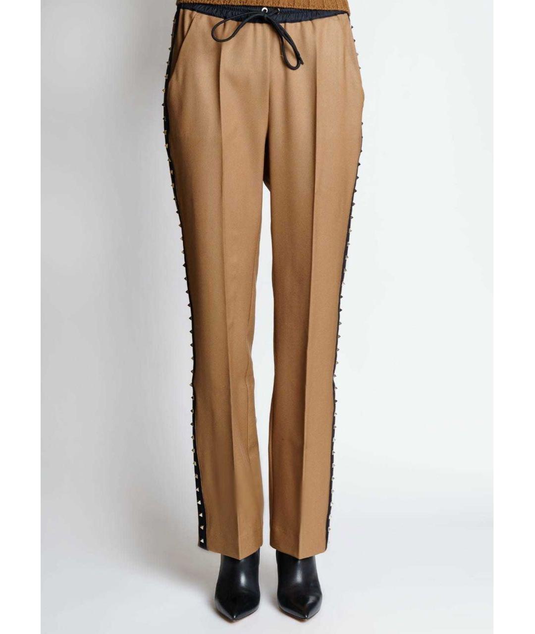 P.A.R.O.S.H. Коричневые шерстяные прямые брюки, фото 4