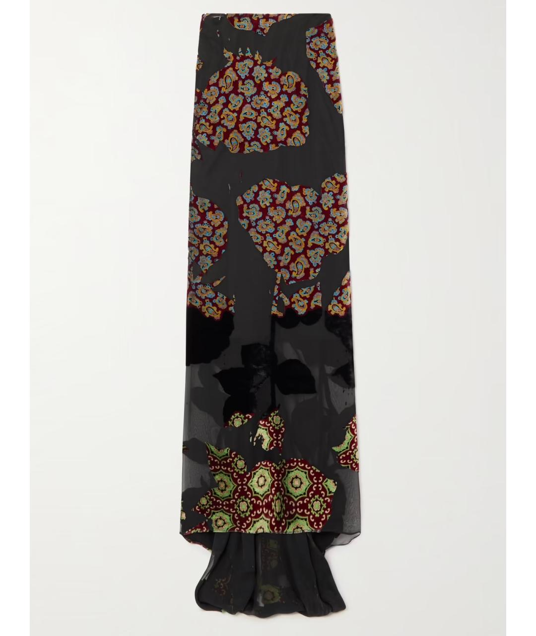 DRIES VAN NOTEN Черная вискозная юбка макси, фото 8