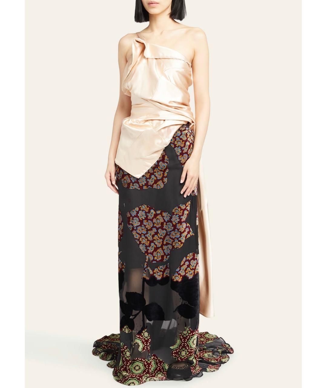 DRIES VAN NOTEN Черная вискозная юбка макси, фото 5