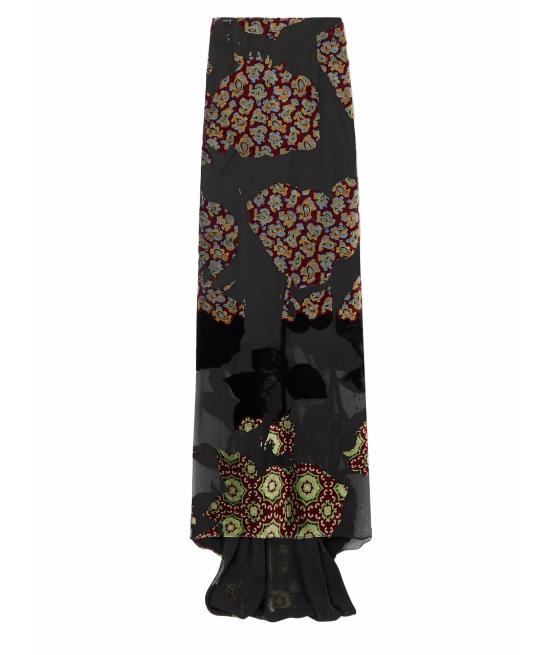 DRIES VAN NOTEN Черная вискозная юбка макси, фото 1