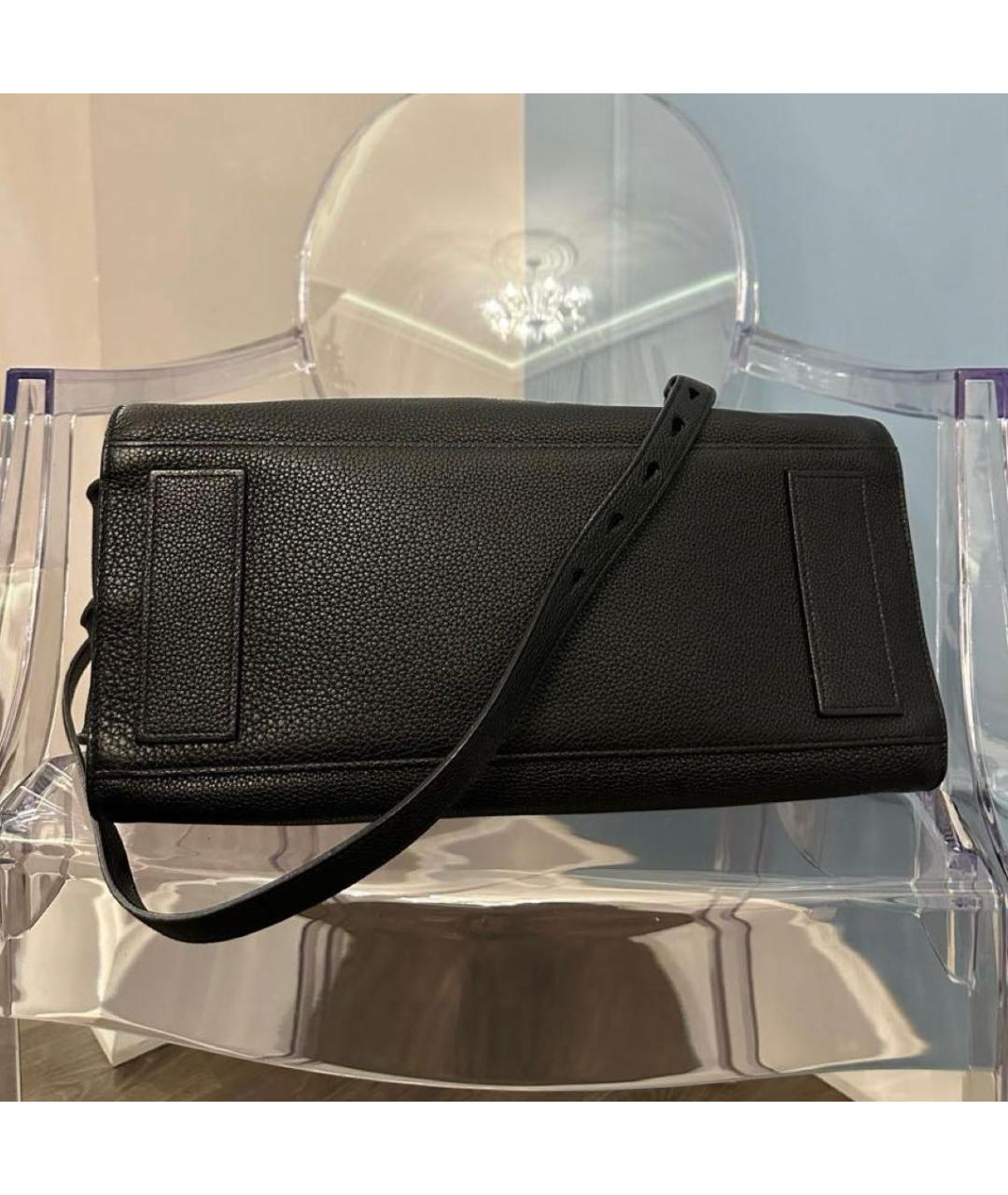 SAINT LAURENT Черная кожаная сумка с короткими ручками, фото 4