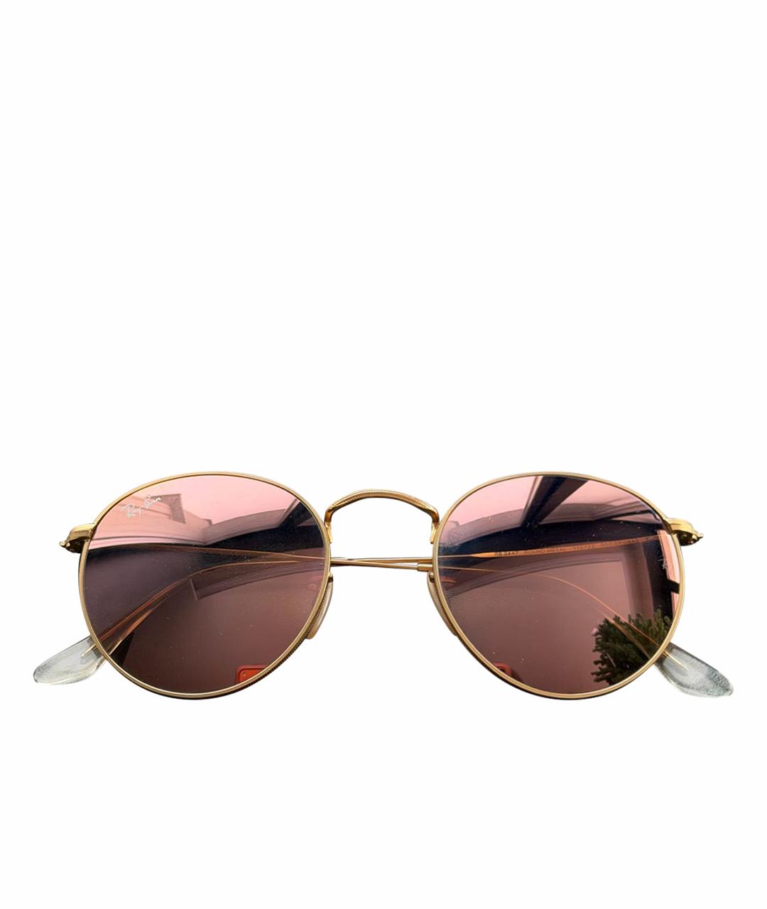 RAY BAN Коралловые металлические солнцезащитные очки, фото 1