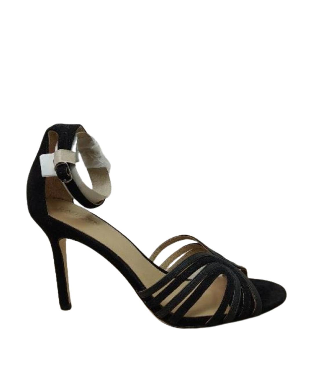 RALPH LAUREN COLLECTION Черные кожаные босоножки, фото 1