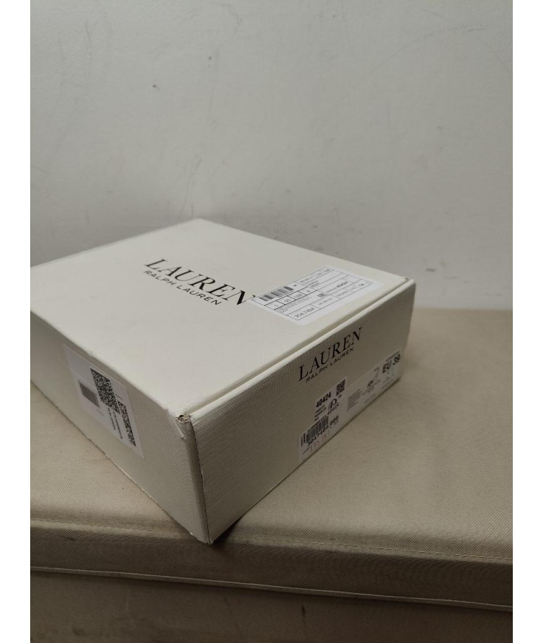 RALPH LAUREN COLLECTION Черные кожаные босоножки, фото 5