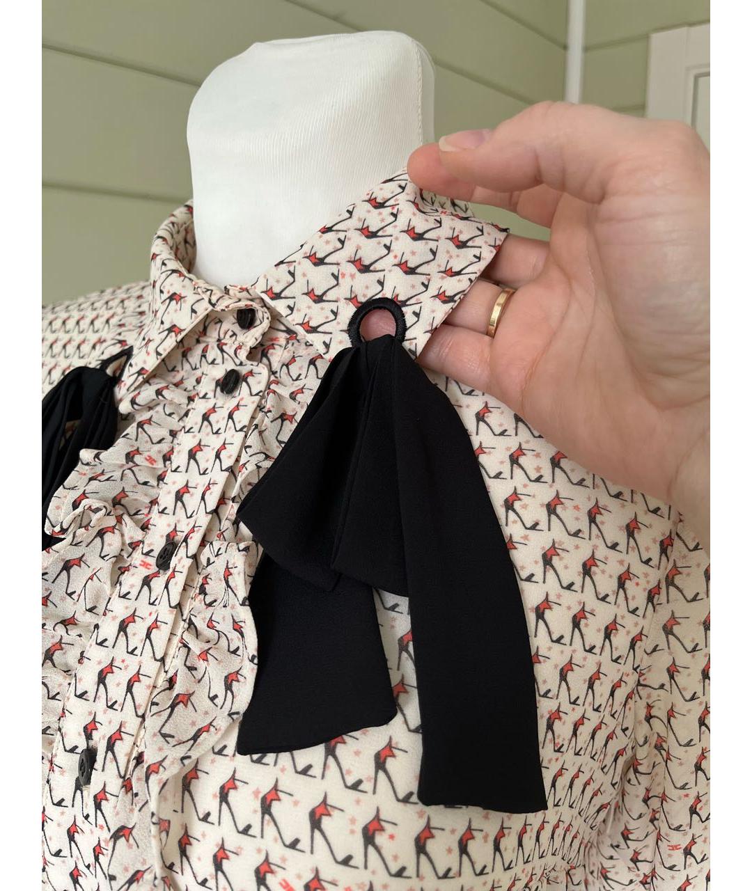 ELISABETTA FRANCHI Бежевое полиэстеровое повседневное платье, фото 5