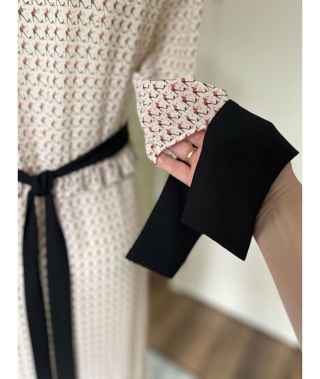 ELISABETTA FRANCHI Бежевое полиэстеровое повседневное платье, фото 7