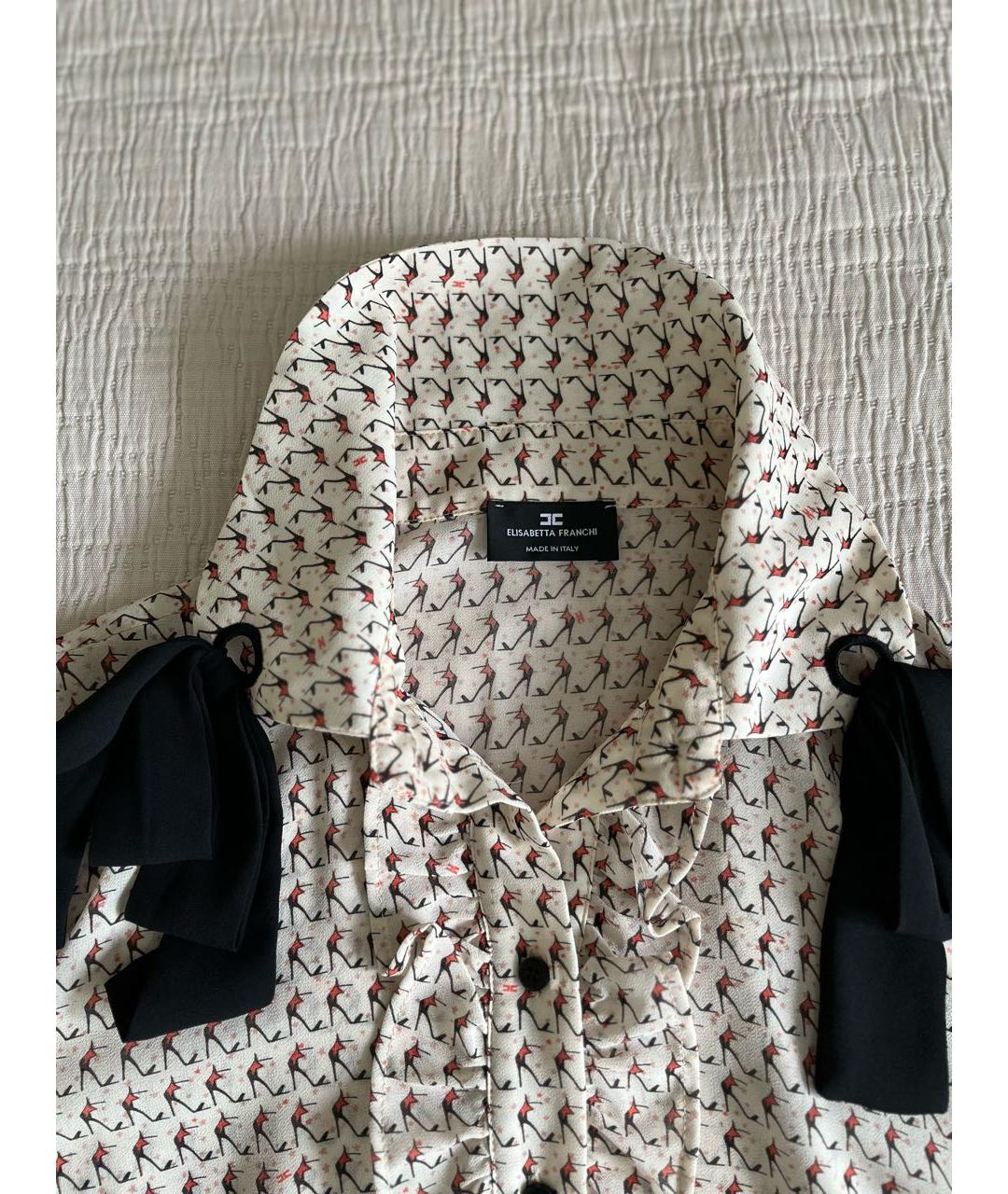 ELISABETTA FRANCHI Бежевое полиэстеровое повседневное платье, фото 4