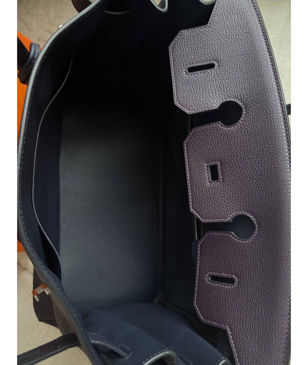 HERMES Фиолетовая кожаная сумка с короткими ручками, фото 4