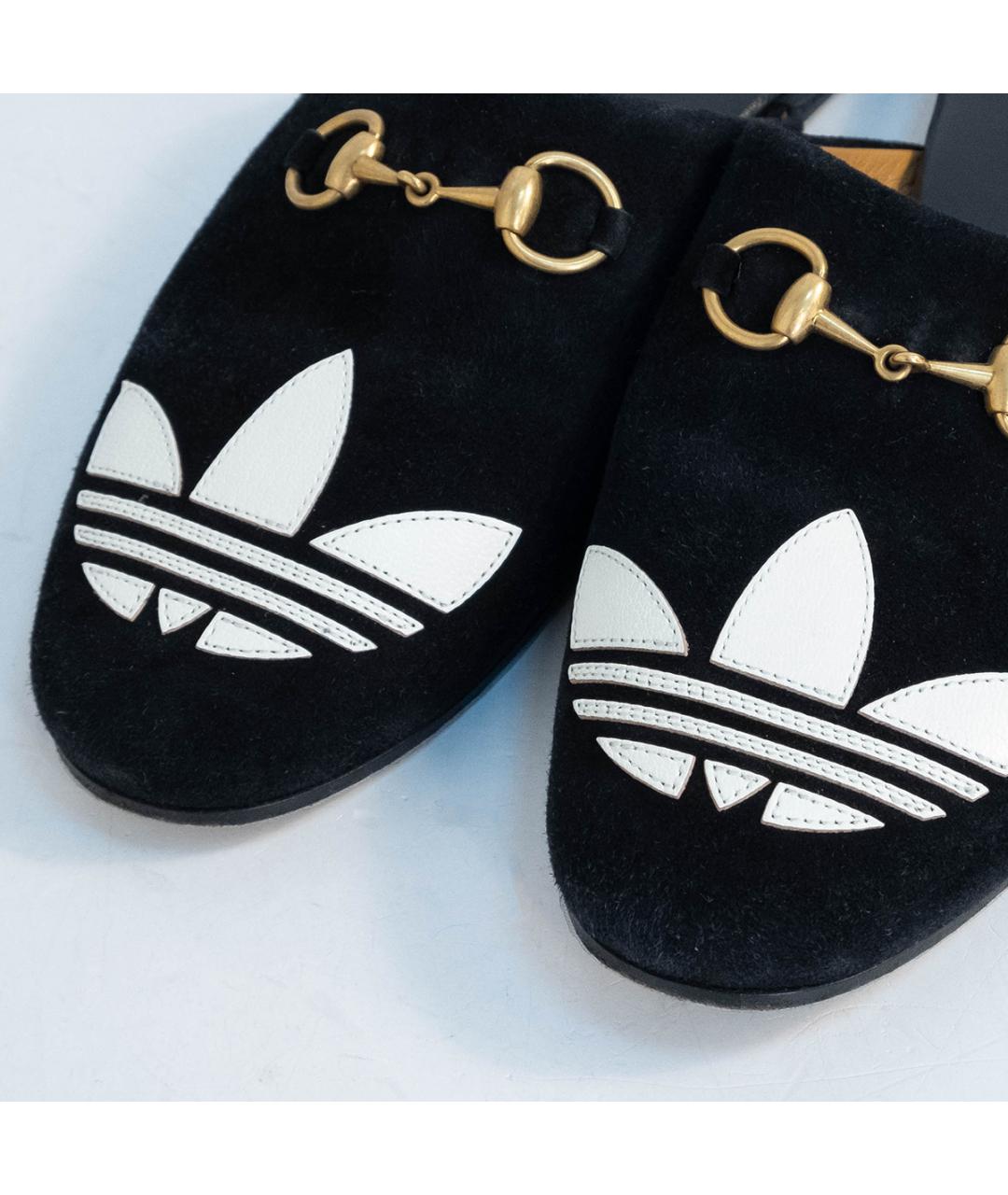 GUCCI Черные замшевые шлепанцы, фото 3