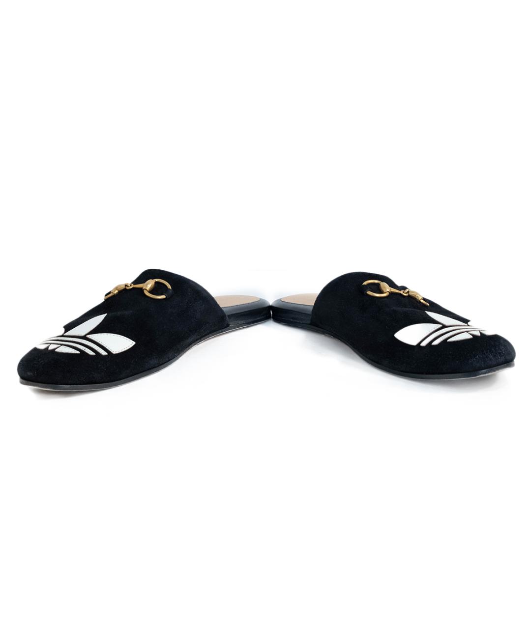 GUCCI Черные замшевые шлепанцы, фото 4