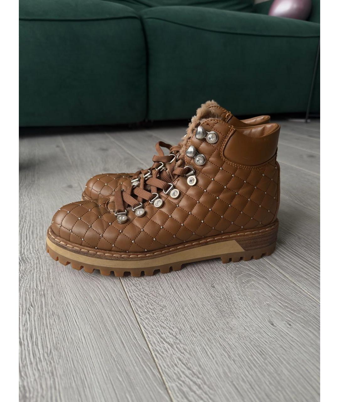 LE SILLA Коричневые кожаные ботинки, фото 3