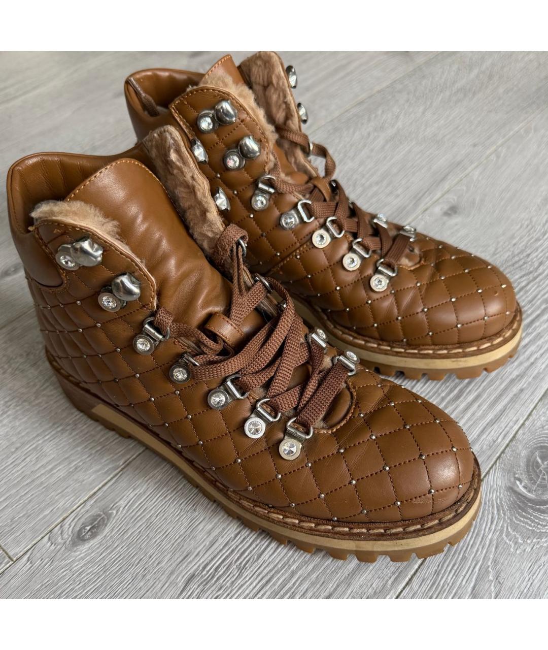 LE SILLA Коричневые кожаные ботинки, фото 2