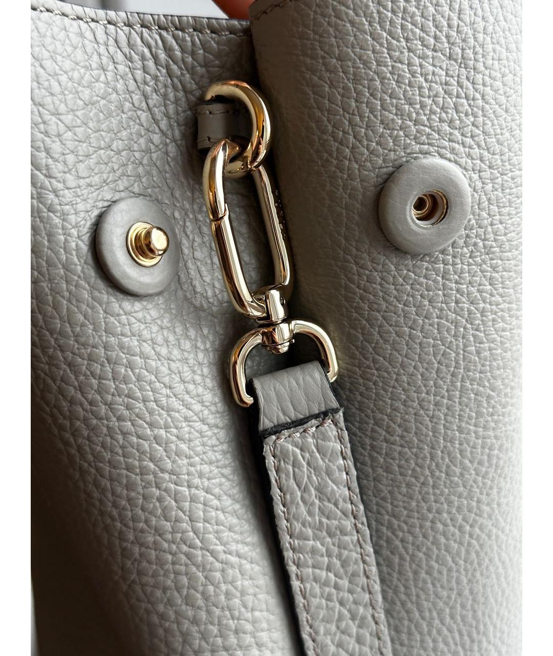 FURLA Серая кожаная сумка с короткими ручками, фото 6