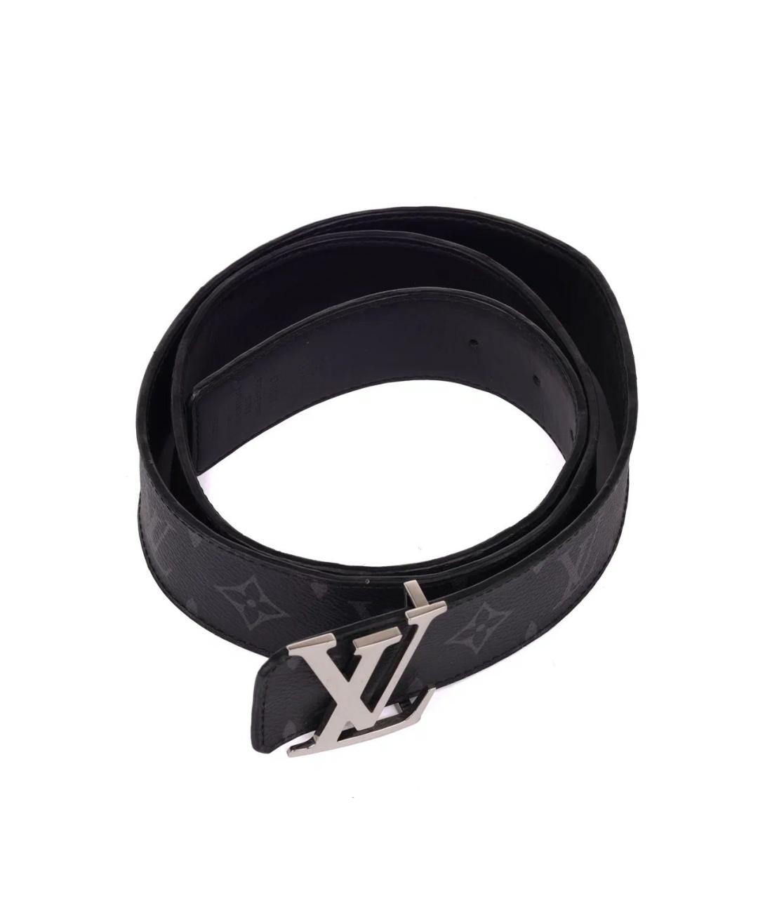 LOUIS VUITTON Черный кожаный ремень, фото 2