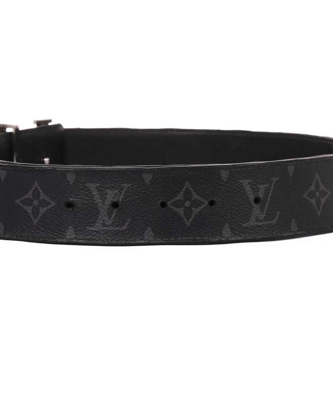 LOUIS VUITTON Черный кожаный ремень, фото 4