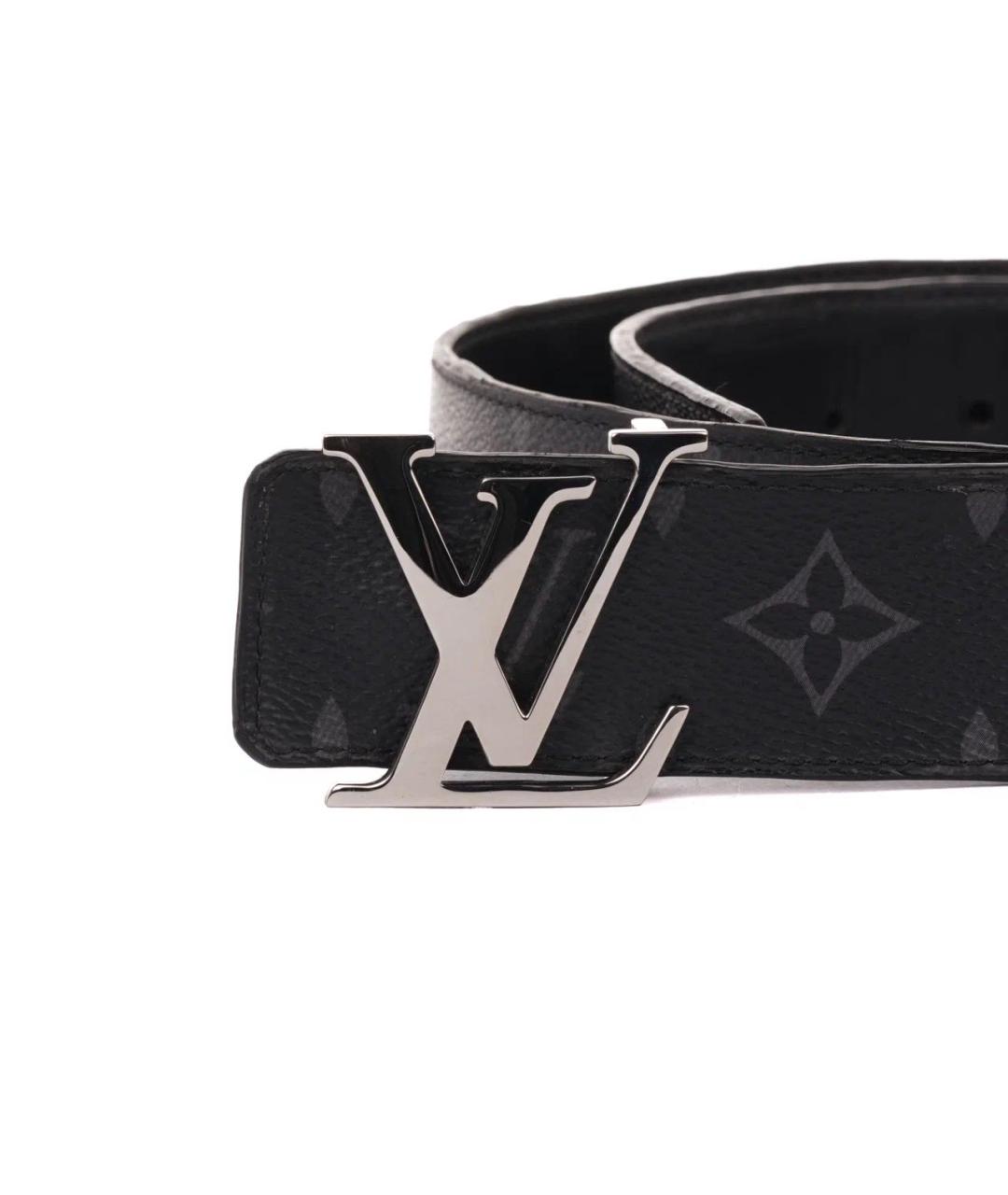 LOUIS VUITTON Черный кожаный ремень, фото 3