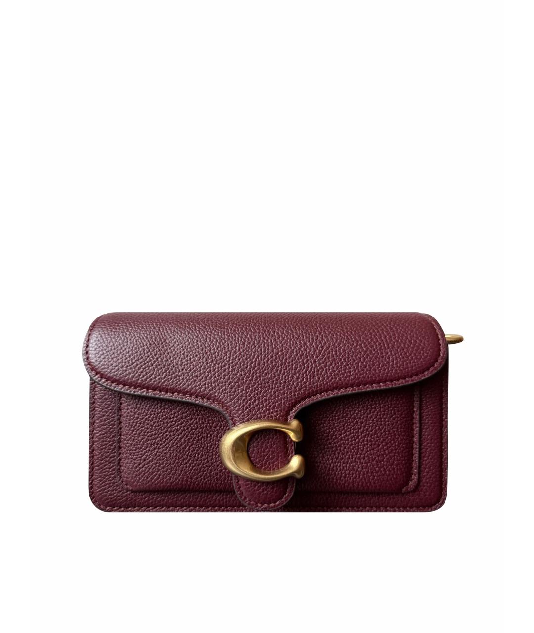 COACH Бордовая кожаная сумка через плечо, фото 1