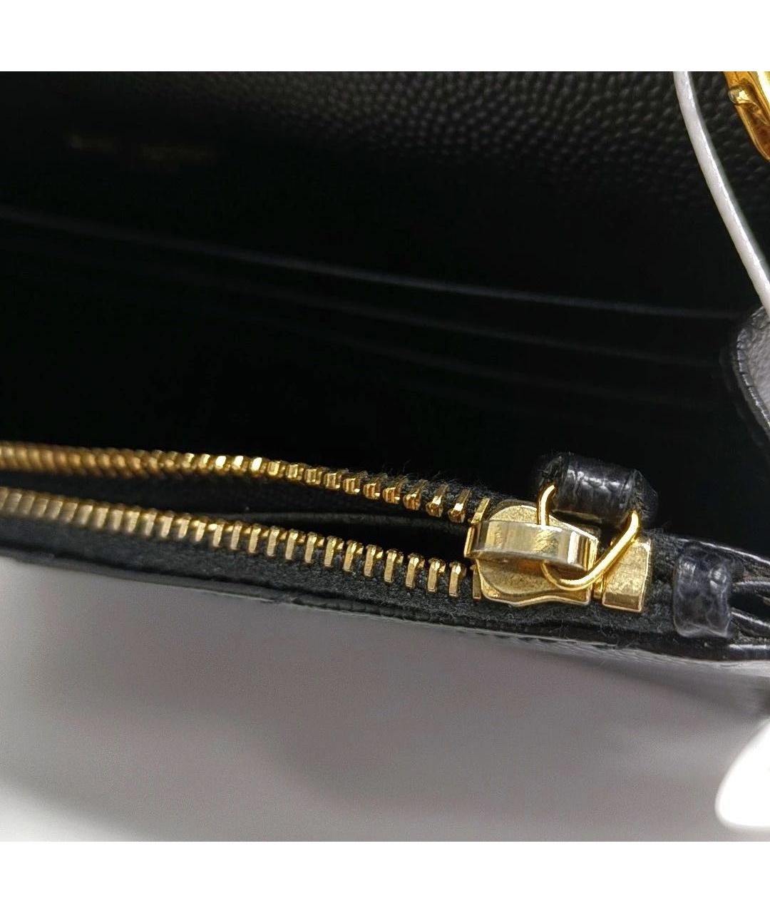 SAINT LAURENT Черная кожаная сумка через плечо, фото 8