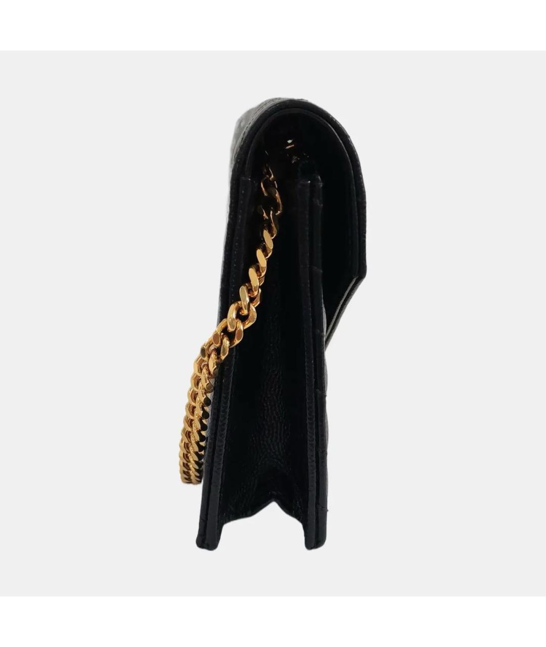 SAINT LAURENT Черная кожаная сумка через плечо, фото 3