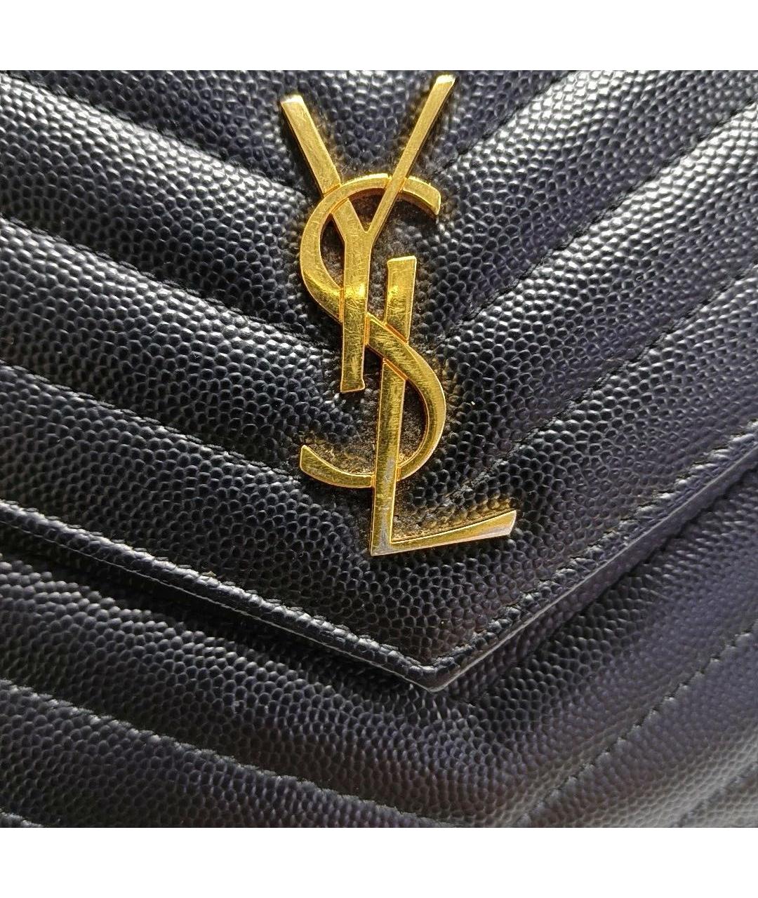 SAINT LAURENT Черная кожаная сумка через плечо, фото 7