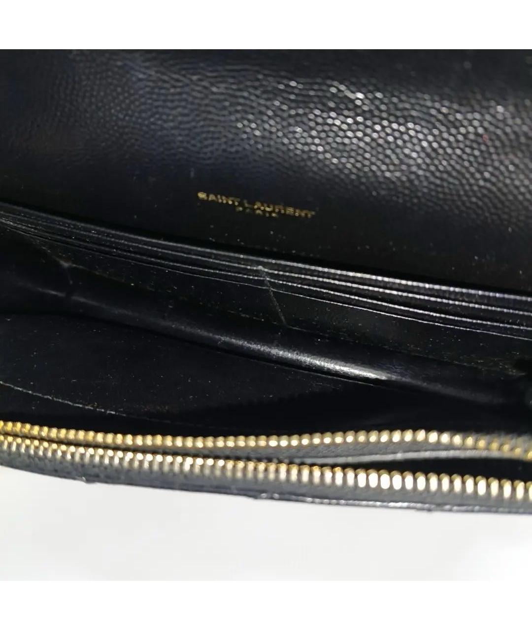 SAINT LAURENT Черная кожаная сумка через плечо, фото 4