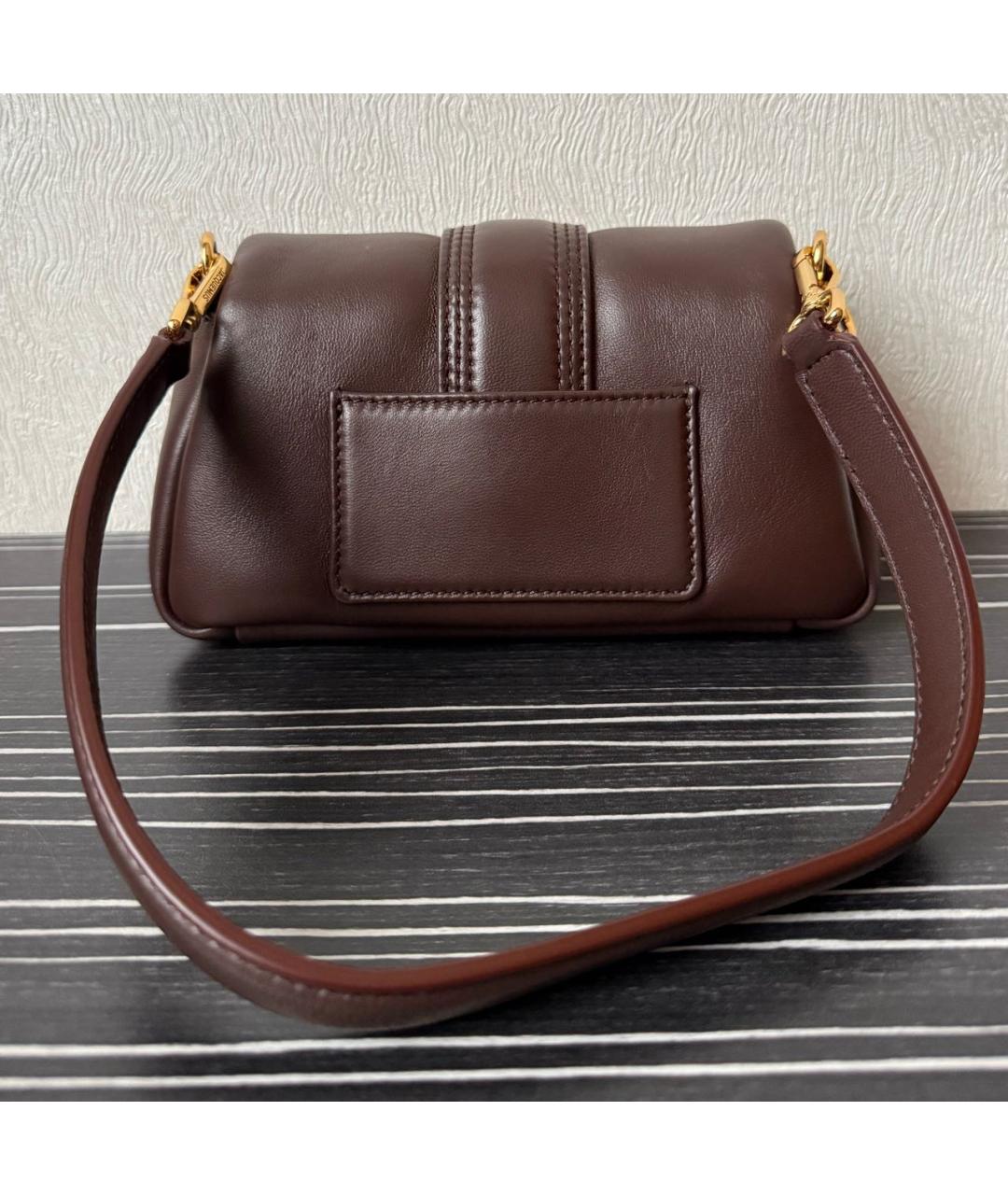 JACQUEMUS Коричневая кожаная сумка через плечо, фото 3