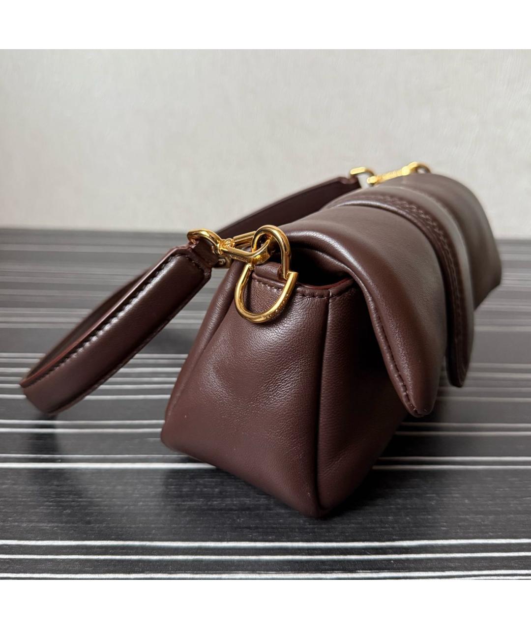 JACQUEMUS Коричневая кожаная сумка через плечо, фото 2