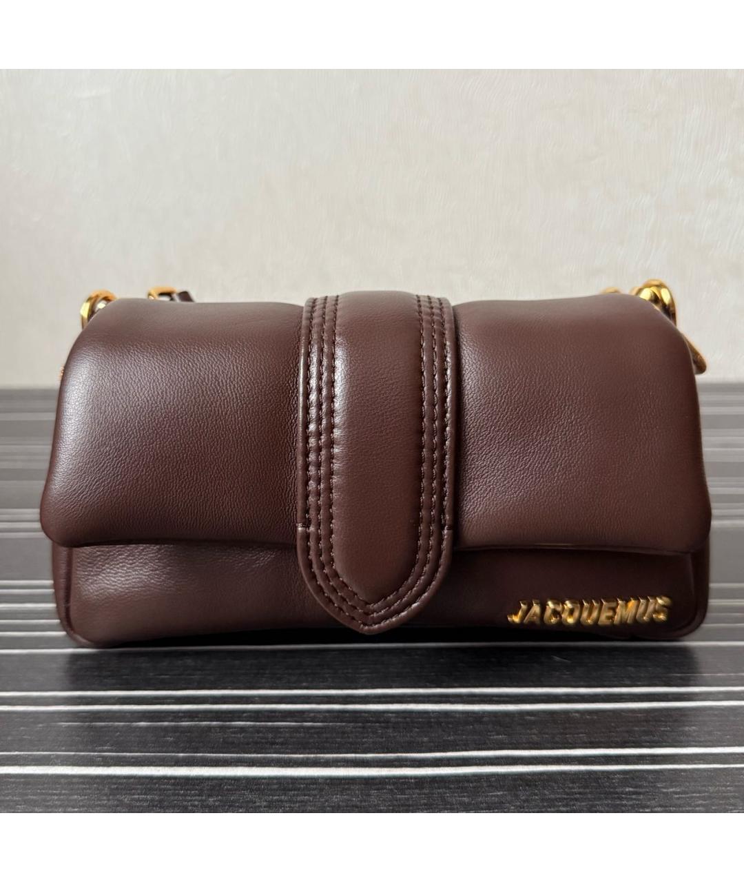 JACQUEMUS Коричневая кожаная сумка через плечо, фото 8