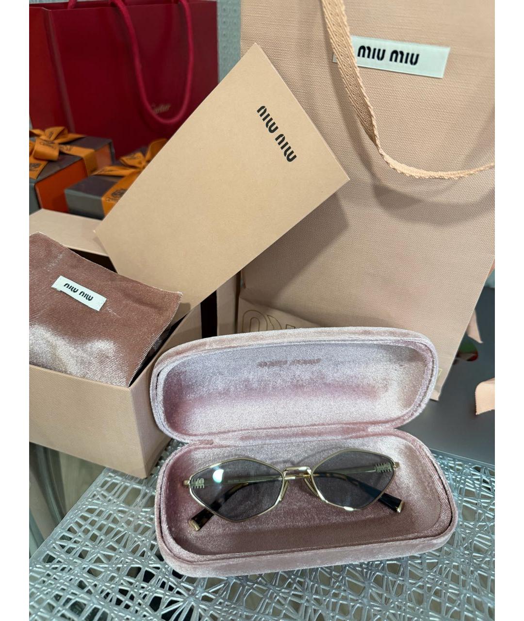 MIU MIU Серые металлические солнцезащитные очки, фото 4